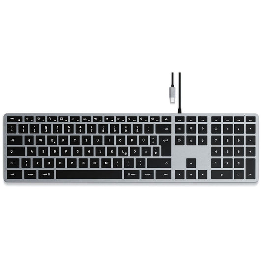 SATECHI SLIM W3 Tastatur kabelgebunden grau, silber | ST-UCSW3M-DE