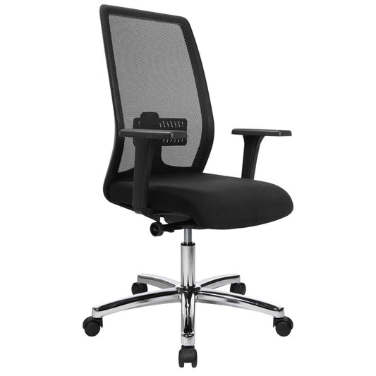 Topstar Bürostuhl EURO STAR 200 Deluxe, Stoff schwarz, Gestell chrom | EU29OG200