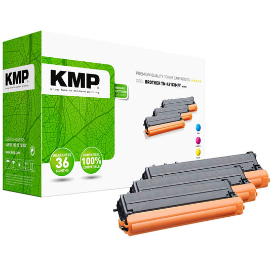 KMP B-T99V cyan, magenta, gelb Toner kompatibel zu brother TN-421C/M/Y, 3er-Set | 1265,0030 | 1 Pack = 3 St.