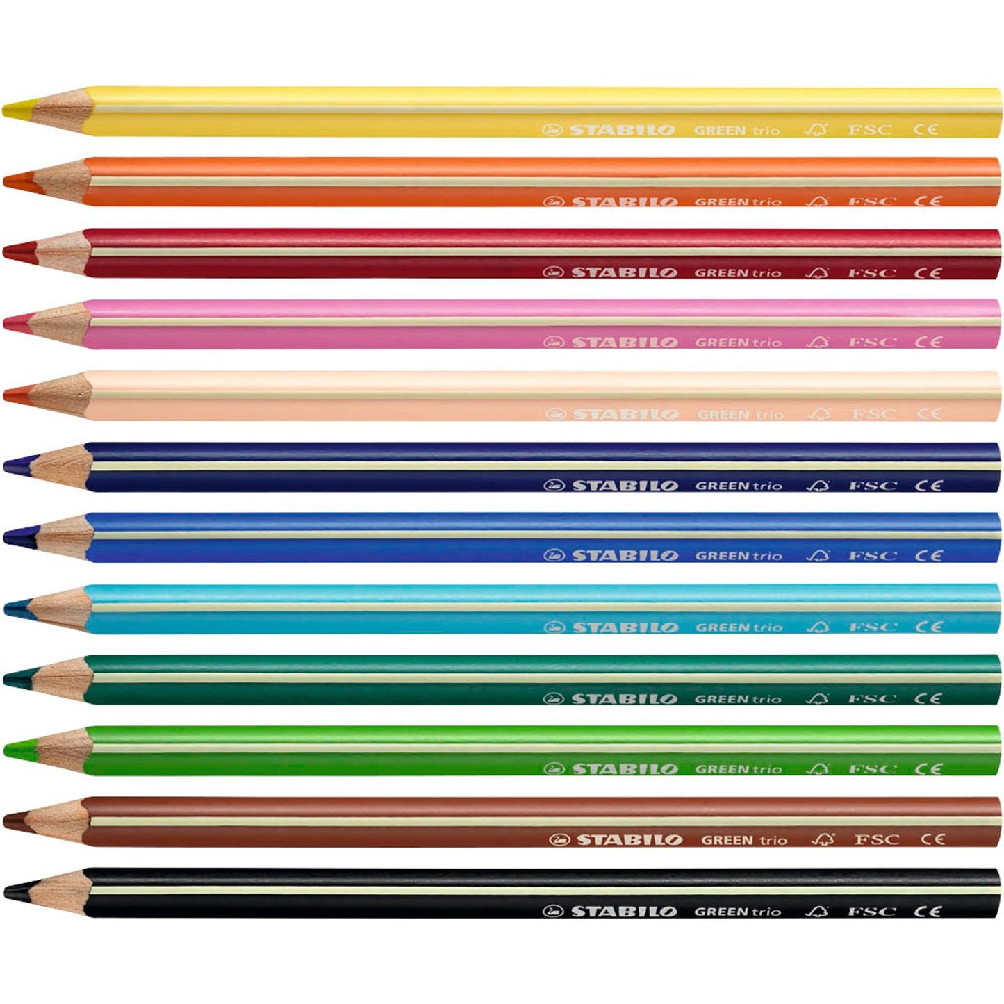 STABILO GREENtrio Buntstifte farbsortiert | 6203/12 | 1 Pack = 12 St.