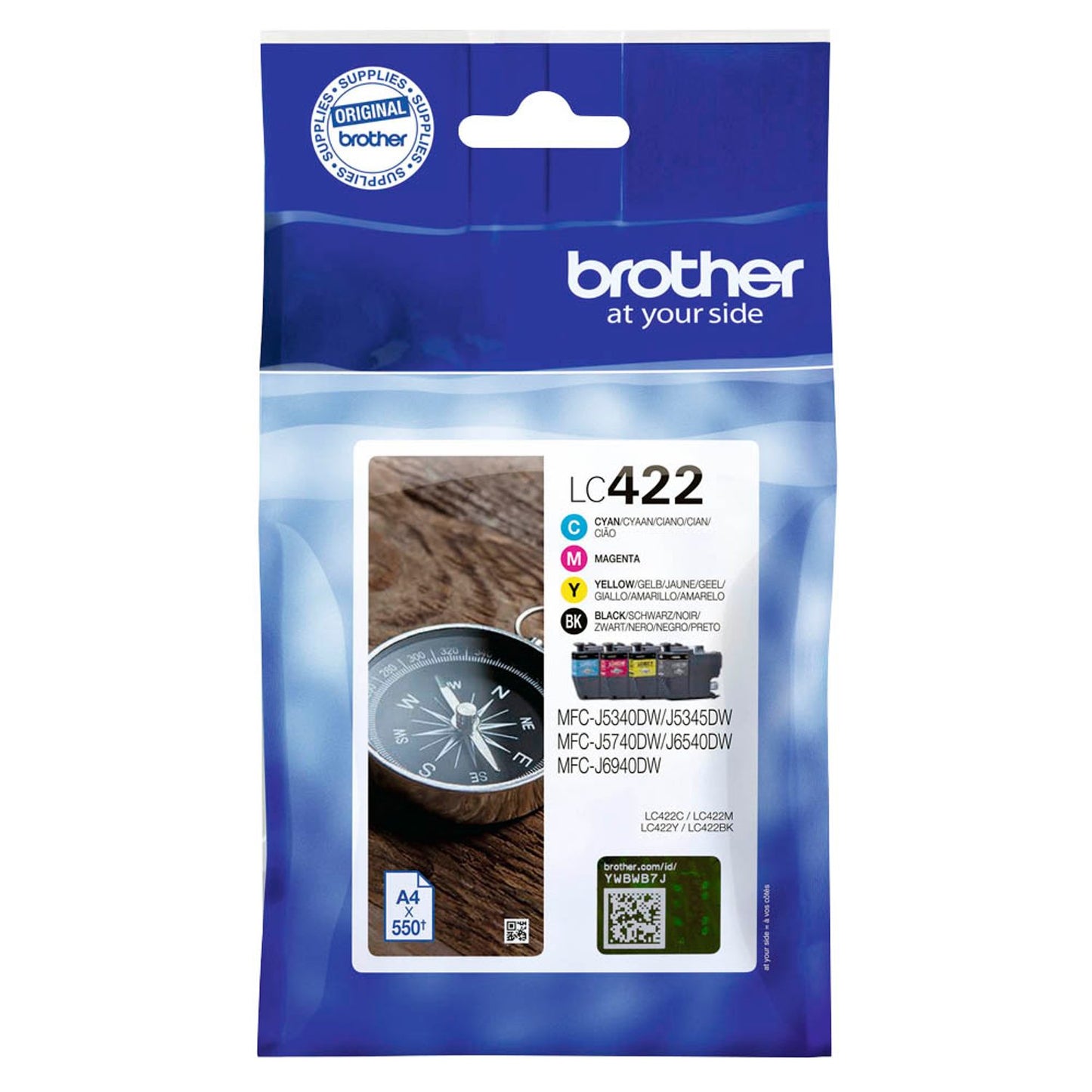 brother LC-422VAL schwarz, cyan, magenta, gelb Druckerpatronen, 4er-Set | LC422VAL | 1 Pack = 4 St.