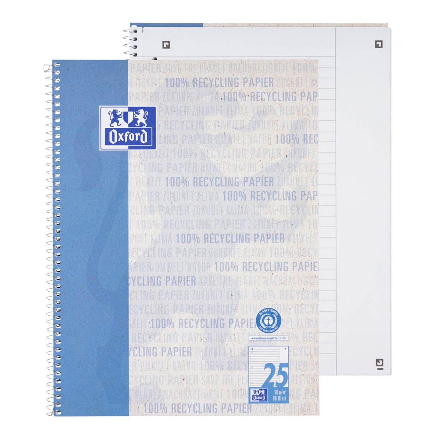 OXFORD Collegeblock Recycling DIN A4,