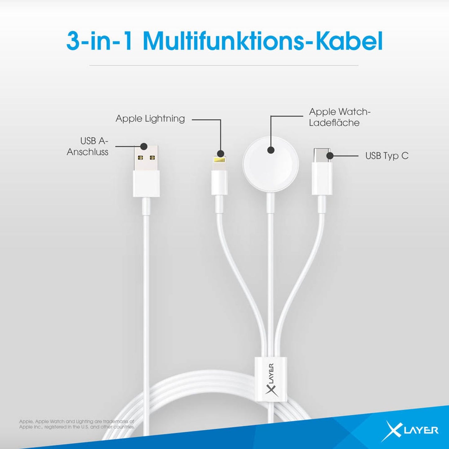 XLAYER Induktive Ladestation weiß, Kabellänge: 1,5 m, 22,5 Watt | 219321