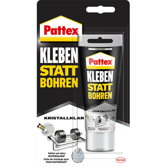 Pattex Kleben statt Bohren Kristallklar Montagekleber 90,0 g | 9H PKBC1