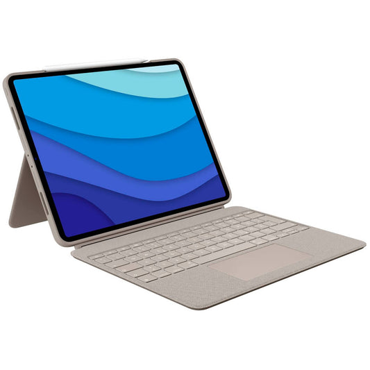Logitech COMBO TOUCH Tablet-Tastatur sand geeignet für Apple iPad Pro 12,9" 5. Gen (2021) | 920-010216