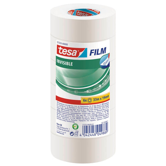 tesa INVISIBLE Klebefilm matt 19,0 mm x 33,0 m | 57333-00000-03 | 1 Pack = 6 Rollen