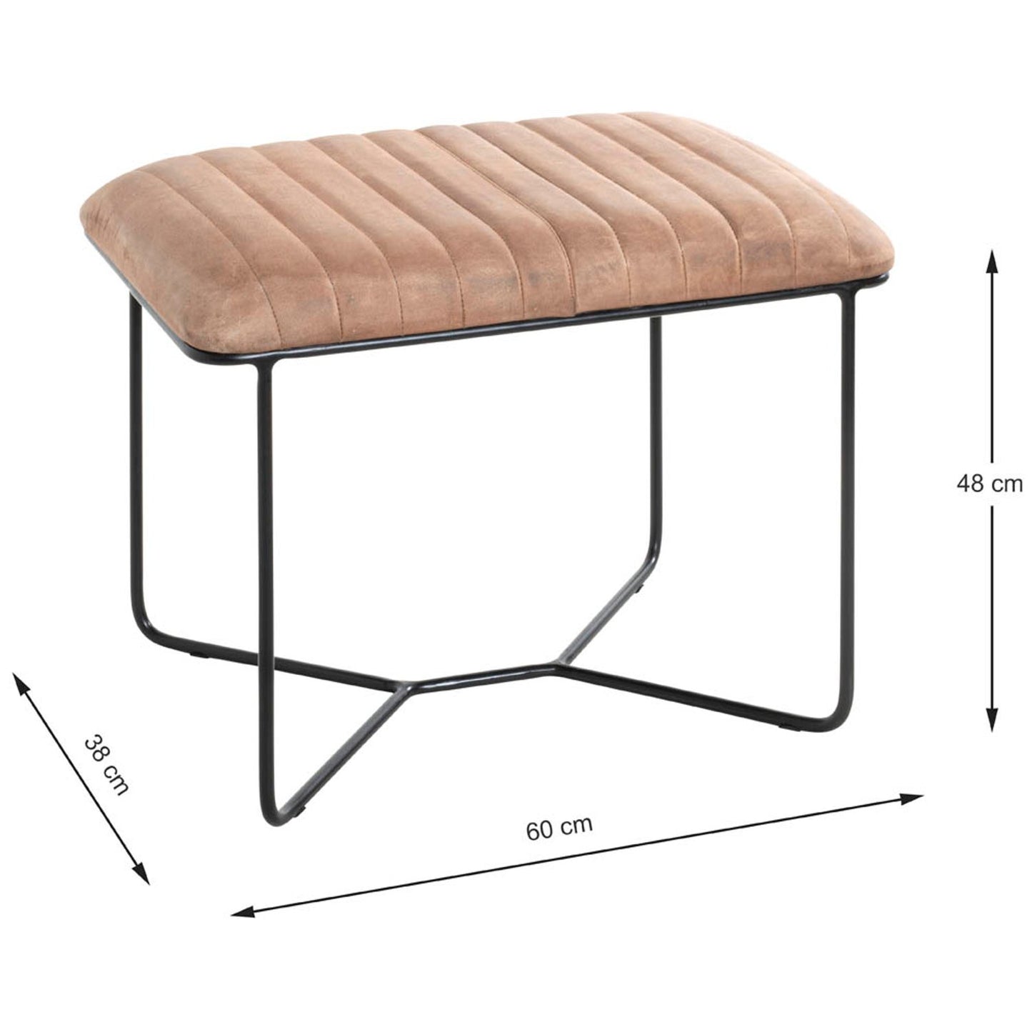 HAKU Möbel Hocker braun Leder | 25850