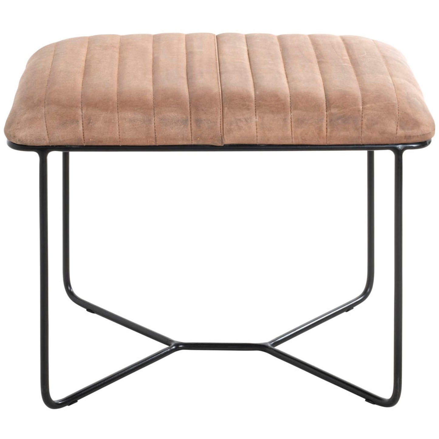 HAKU Möbel Hocker braun Leder | 25850