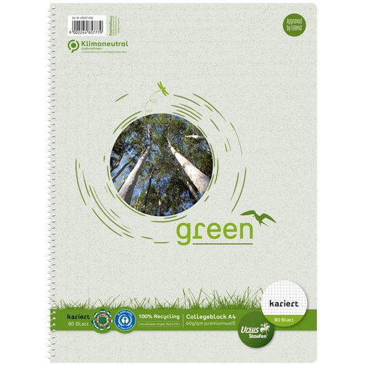 Staufen® Collegeblöcke green kariert DIN A4 ohne Rand | 608571020