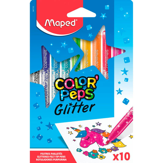 maped COLOR'PEPS GLITTER Filzstifte farbsortiert | 847110 | 1 Pack = 10 St.