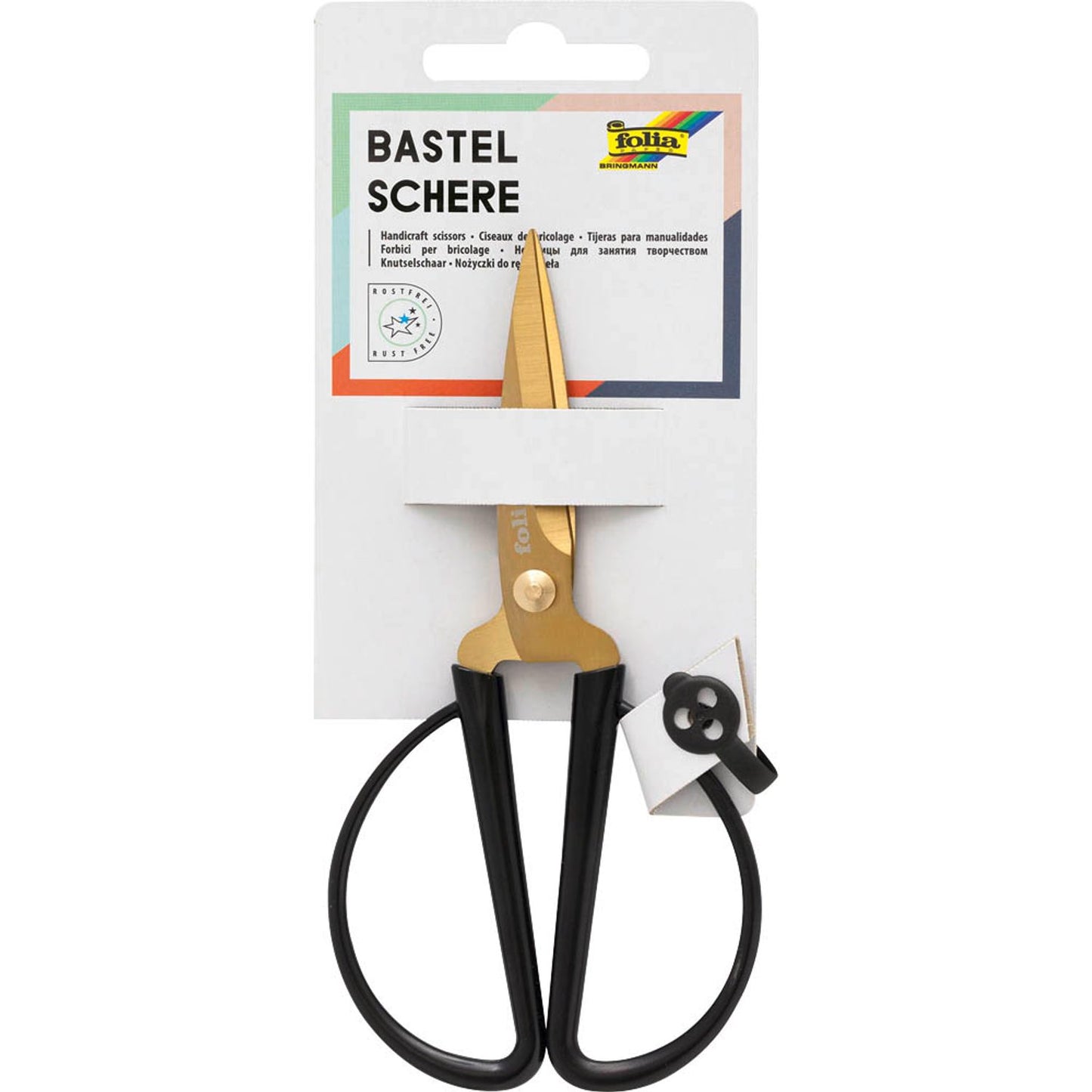 folia Papierschere Bastelschere schwarz/gold 14,5 cm | 776