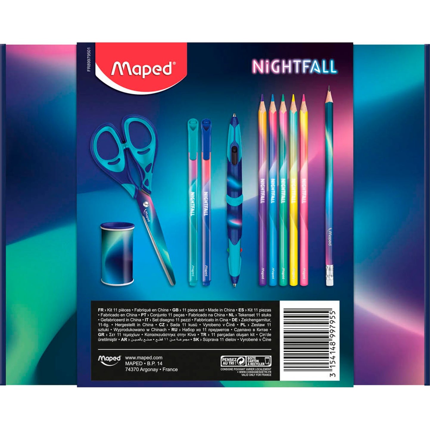maped Schreibset NIGHTFALL farbsortiert | 899799 | 1 Set = 2 Set