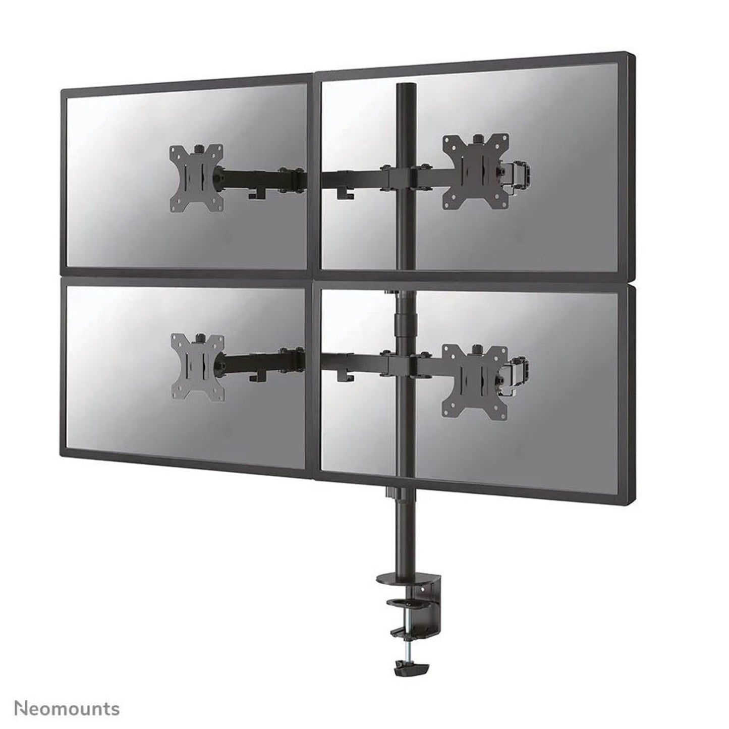 Neomounts Monitor-Halterung schwarz für 4 Monitore, Tischklemme, Tischbohrung | FPMA-D550D4BLACK