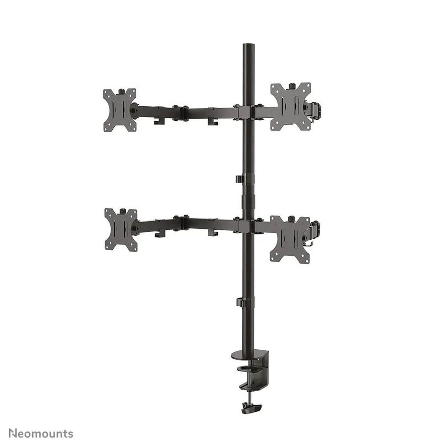 Neomounts Monitor-Halterung schwarz für 4 Monitore, Tischklemme, Tischbohrung | FPMA-D550D4BLACK