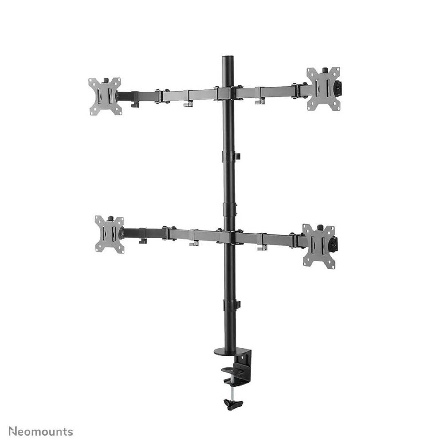 Neomounts Monitor-Halterung schwarz für 4 Monitore, Tischklemme, Tischbohrung | FPMA-D550D4BLACK
