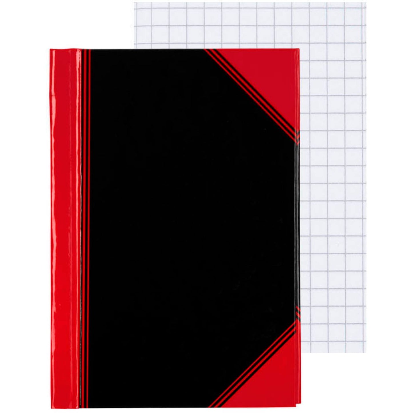Bantex Notizbuch Chinakladde DIN A7 kariert, schwarz/rot Hardcover 192 Seiten | 100302822