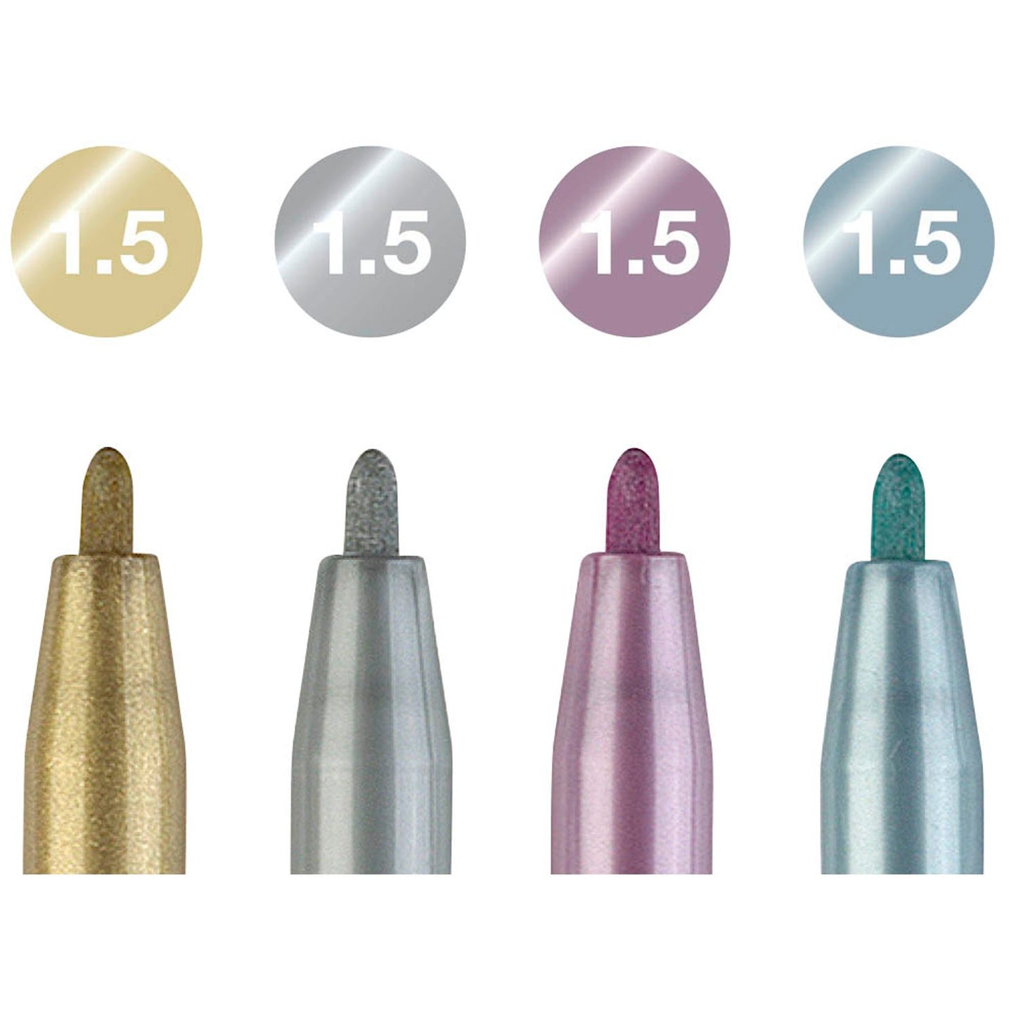 FABER-CASTELL Pitt Artist Pen Metallic Lackmarker farbsortiert 1,5 mm | 167304