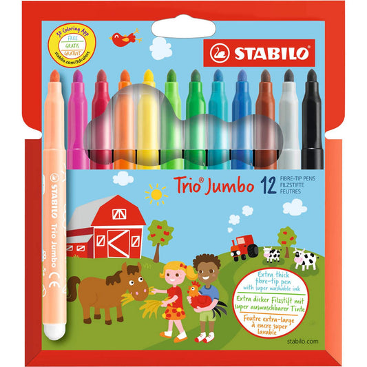 STABILO Trio Jumbo Filzstifte farbsortiert | 380/12
