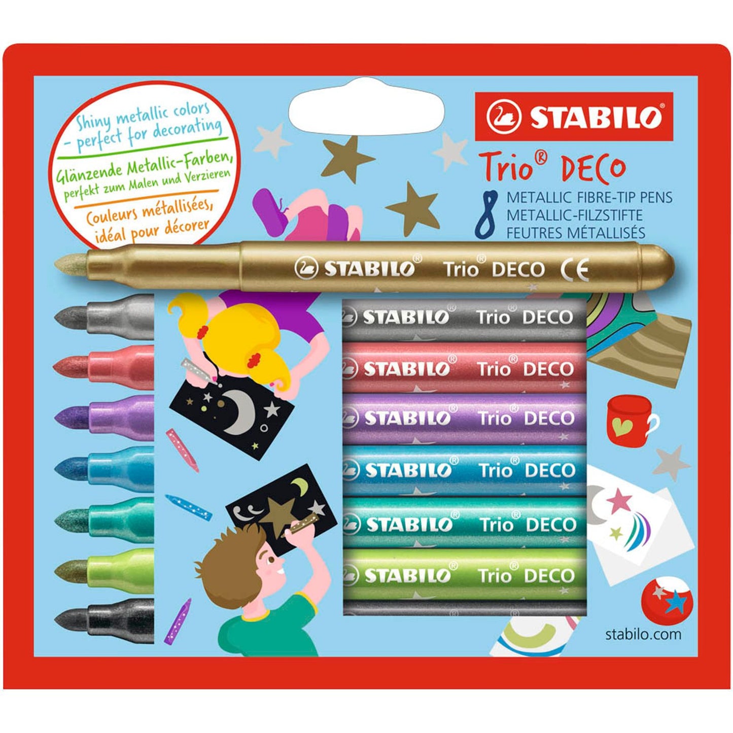 STABILO Trio DECO Filzstifte farbsortiert | 377/8-6