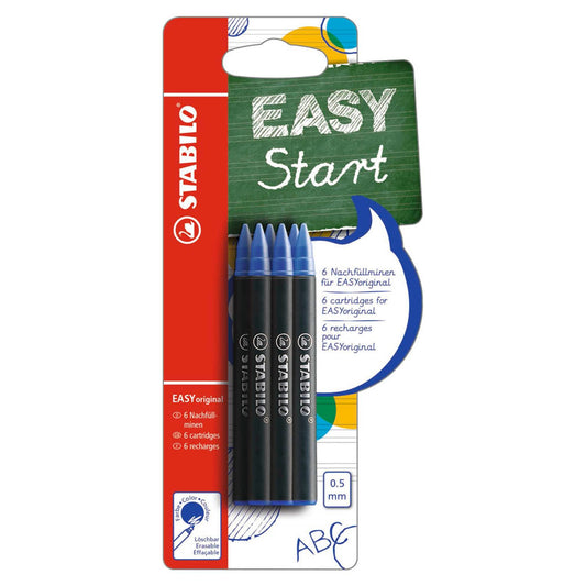 STABILO EASYoriginal Tintenrollerminen blau 0,5 mm | B-47374-10 | 1 Pack = 6 St.