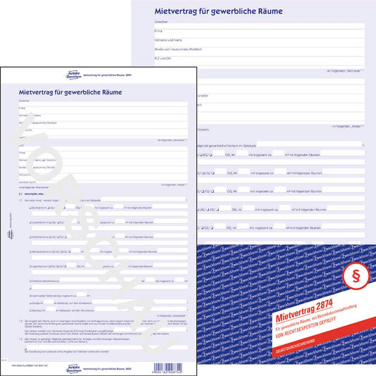 AVERY Zweckform Mietverträge für Gewerberäume | 2874 | 1 Pack = 5 St.