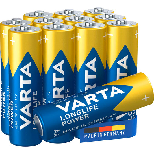 VARTA Batterien LONGLIFE Power Mignon AA 1,5 V | 4906301112 | 1 Pack = 12 St.