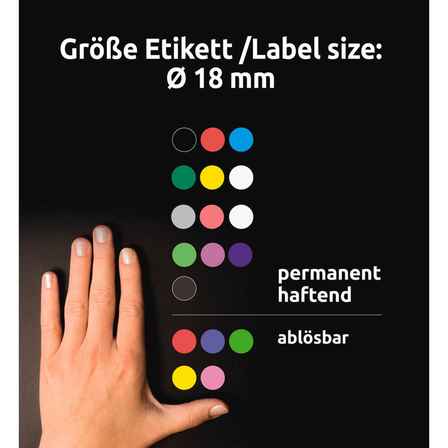 AVERY Zweckform Klebepunkte leuchtgrün Ø 18,0 mm | 3174 | 1 Pack = 96 St.