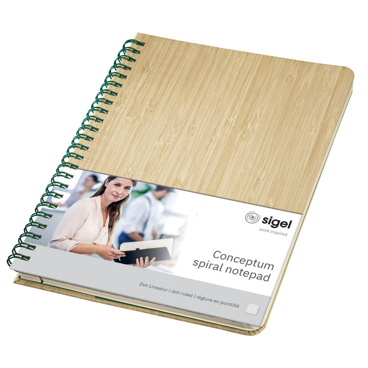 SIGEL Notizbuch Bambus ca. DIN A5 punktraster, beige Hardcover 160 Seiten | CO672