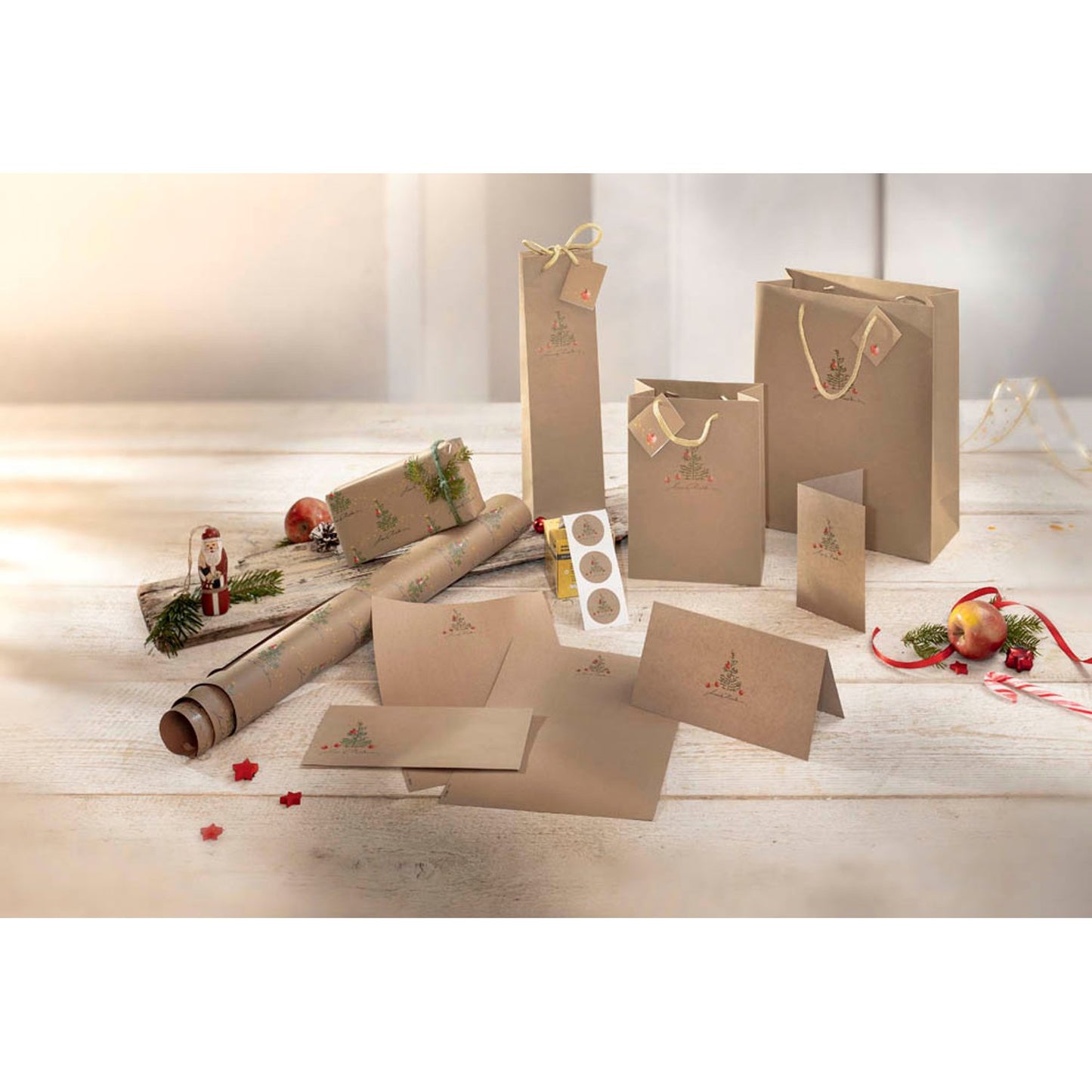 SIGEL Weihnachtsbriefpapier Christmas with Apples Motiv DIN A4 100 g/qm | DP415 | 1 Pack = 100 Blatt
