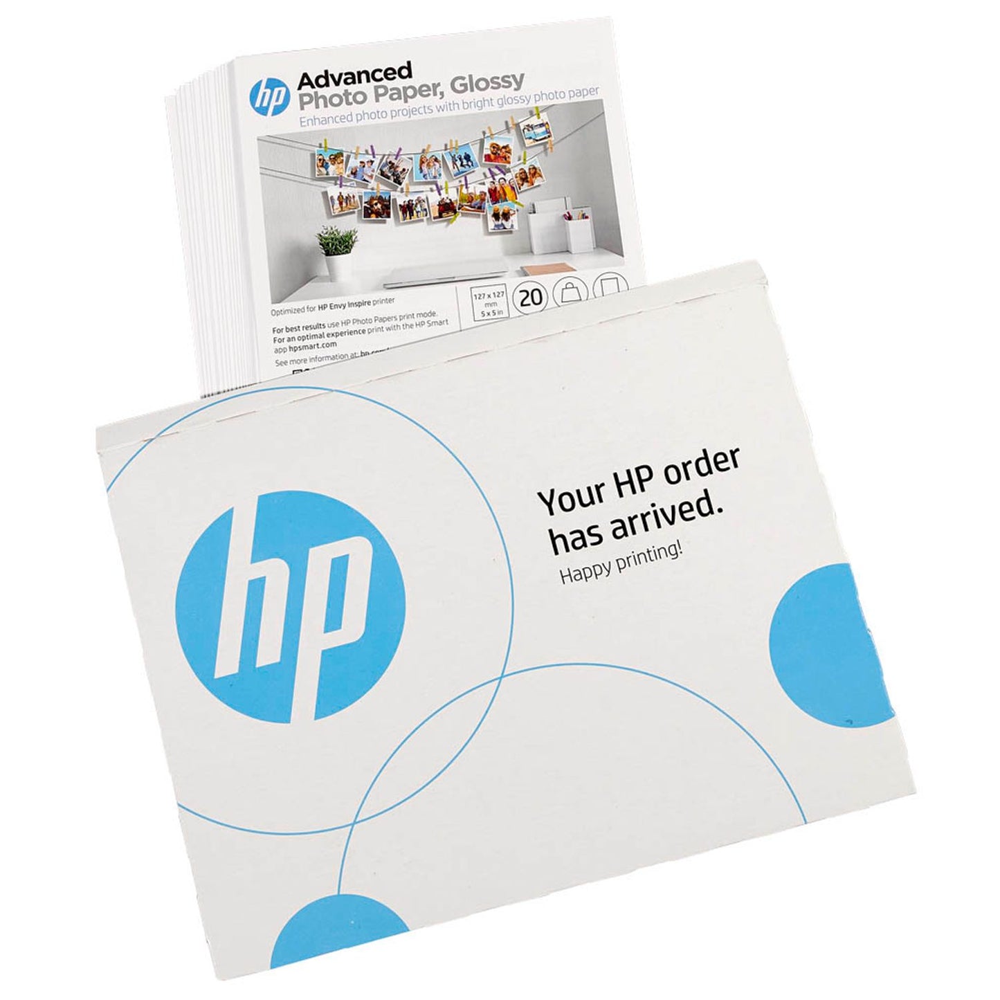 HP Fotopapier 12,7 x 12,7 cm glänzend 250 g/qm | 49V50A | 1 Pack = 20 Blatt