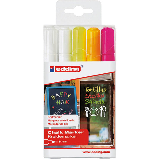 edding 4095 Kreidemarker farbsortiert 2,0 - 3,0 mm | 4-4095-5999 | 1 Pack = 5 St.