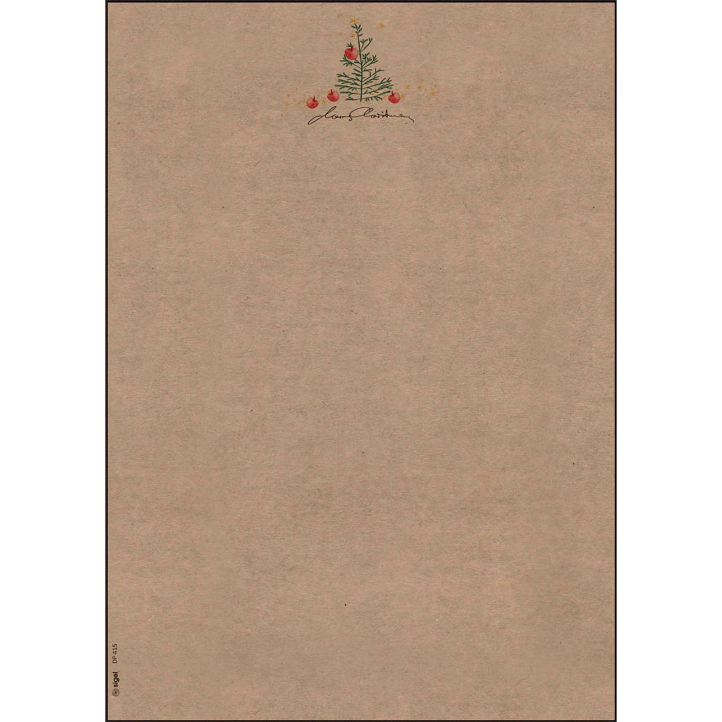 SIGEL Weihnachtsbriefpapier Christmas with Apples Motiv DIN A4 100 g/qm | DP415 | 1 Pack = 100 Blatt