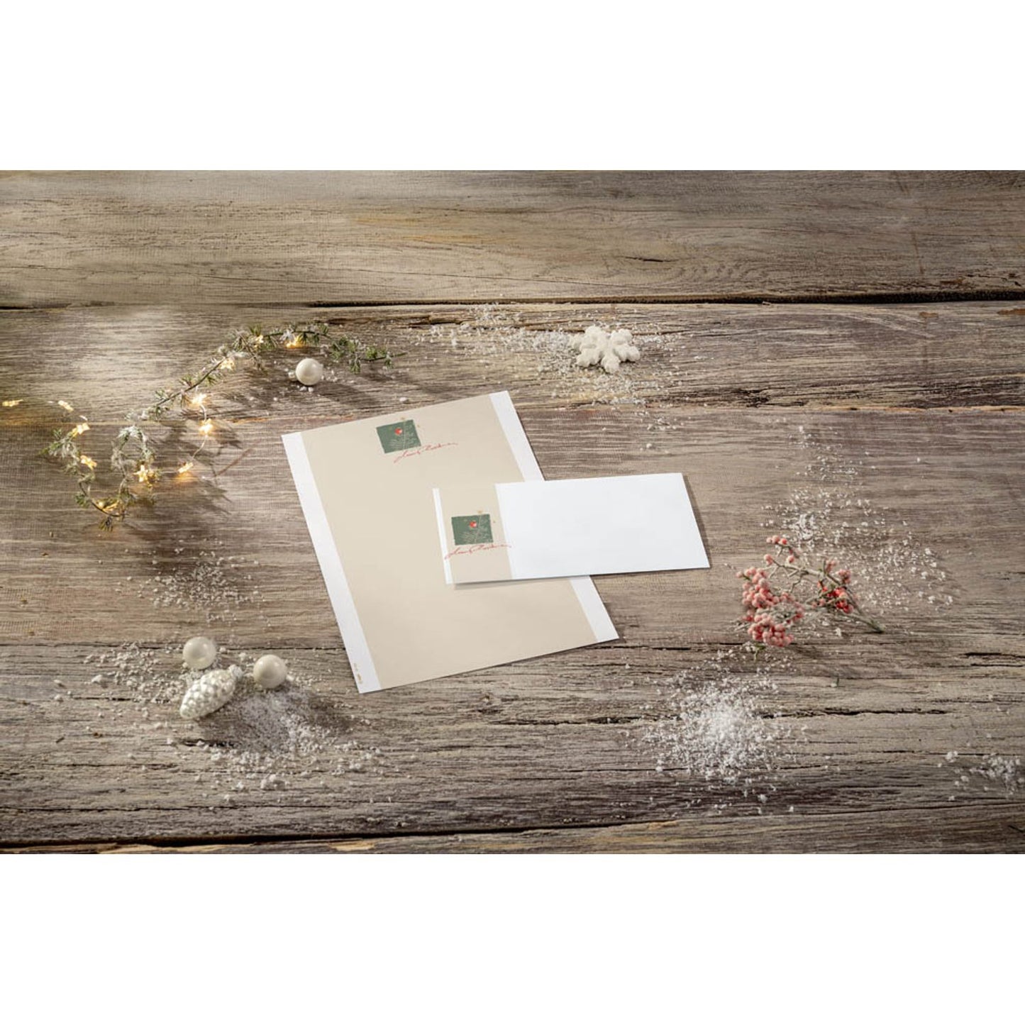 SIGEL Weihnachtsbriefpapier White Apple Motiv DIN A4 90 g/qm | DP256 | 1 Pack = 100 Blatt