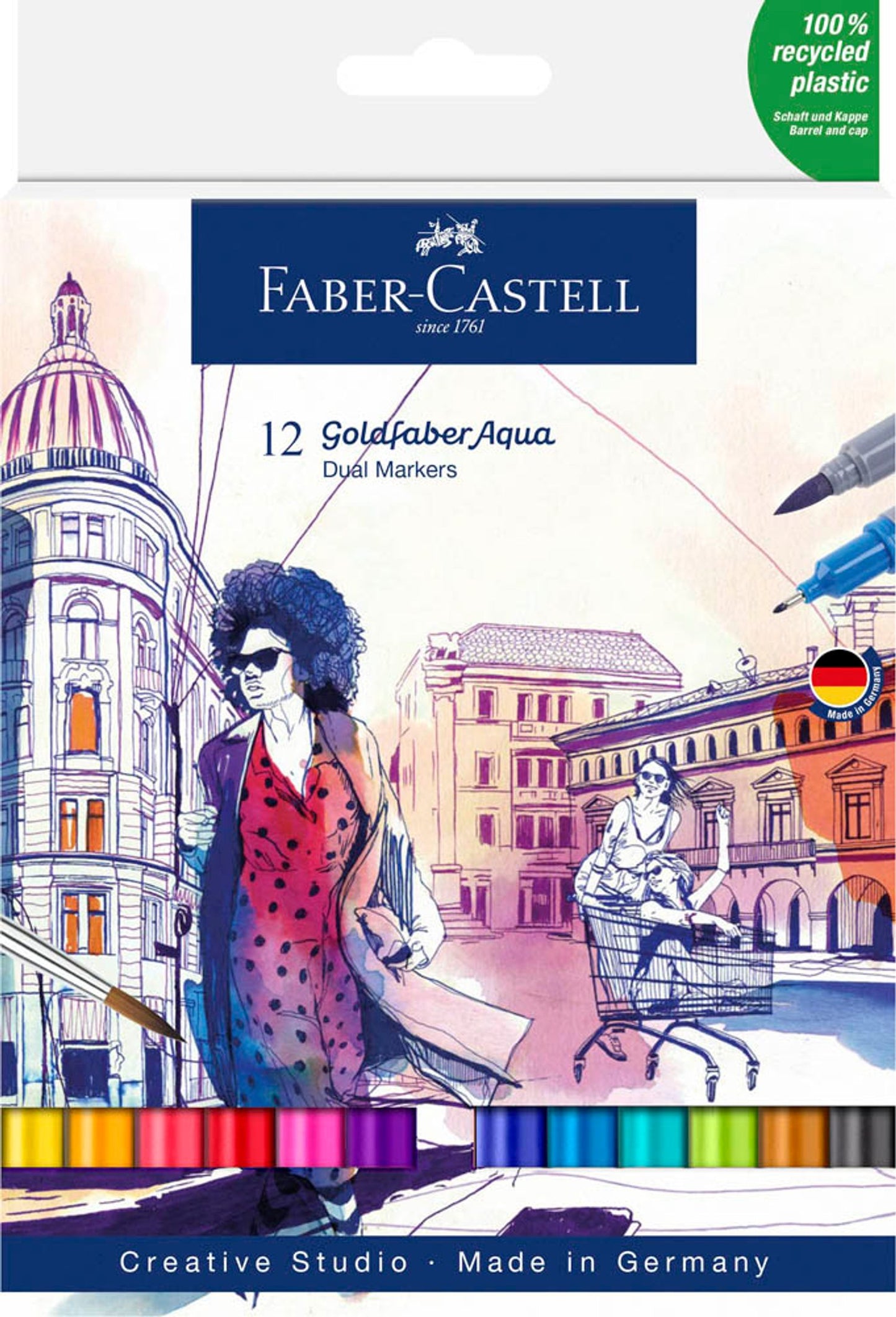 FABER-CASTELL Goldfaber Aqua Dual Aquarellmarker-Set farbsortiert, 1 St.