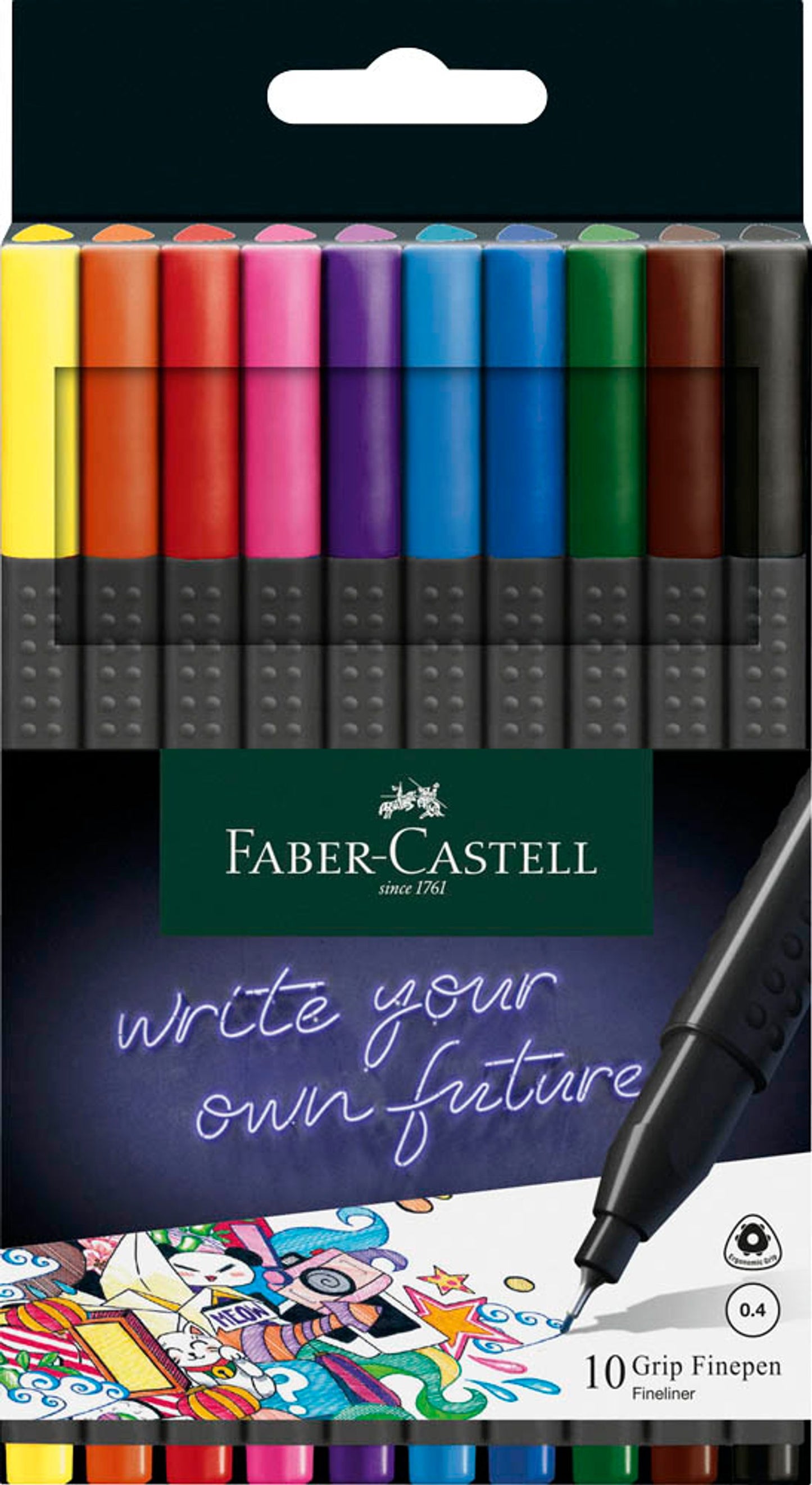 FABER-CASTELL Grip Fineliner farbsortiert 0,4 mm, 1 St.
