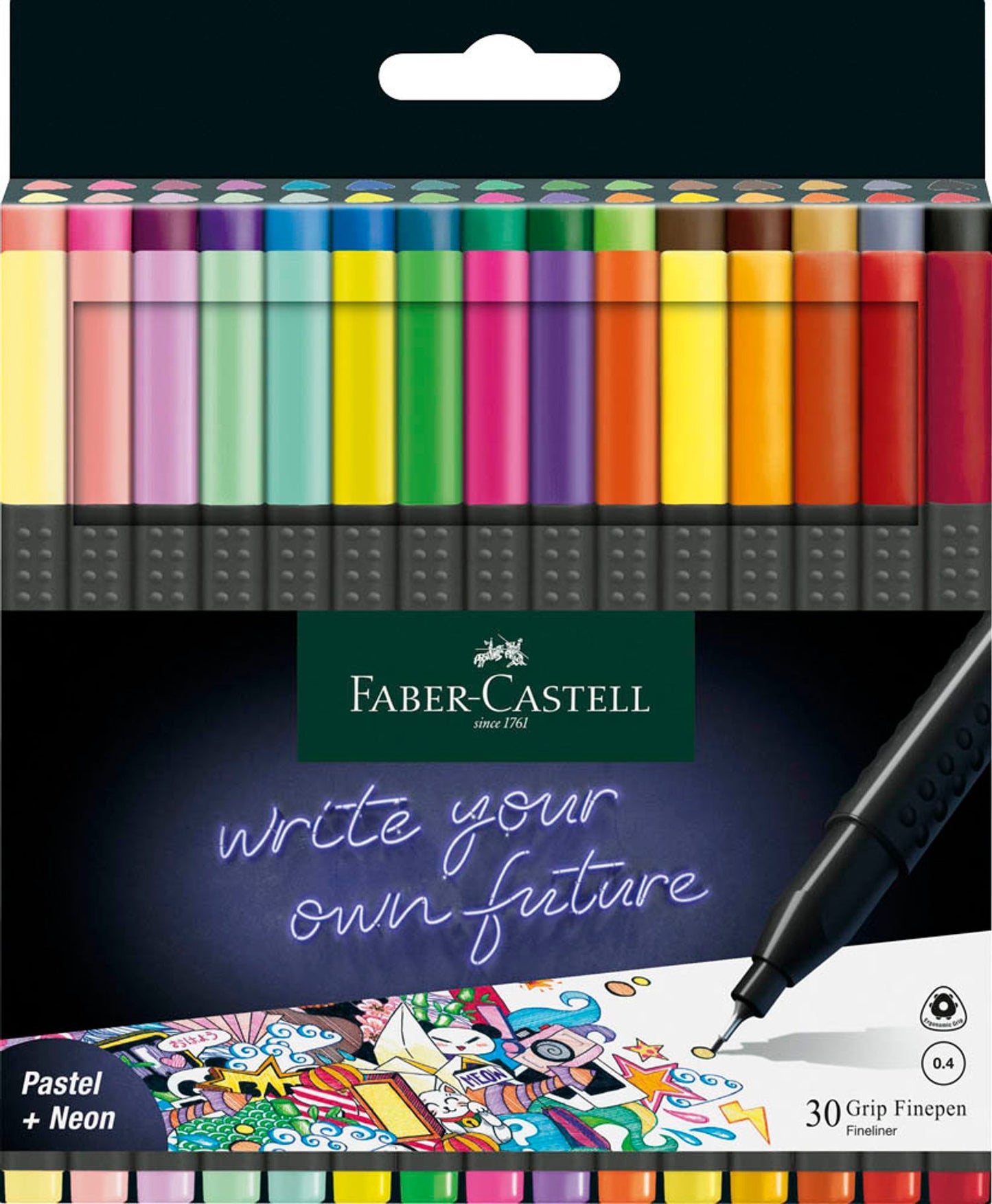 FABER-CASTELL Grip Fineliner farbsortiert 0,4 mm, 1 St.
