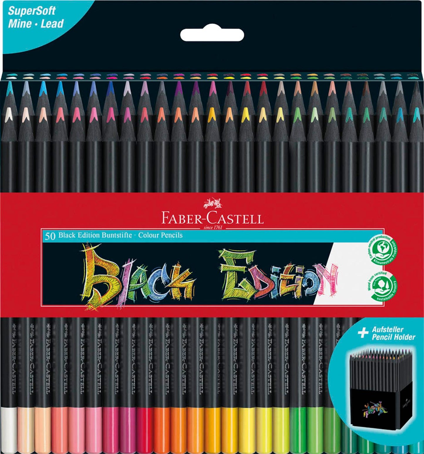 FABER-CASTELL Black Edition Buntstifte farbsortiert