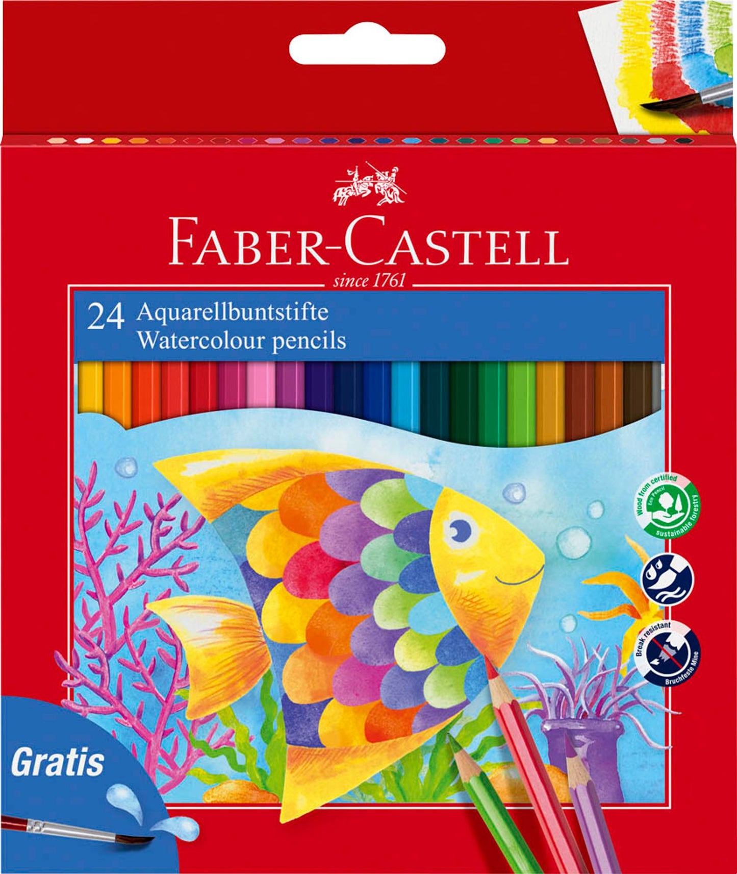 FABER-CASTELL KINDER-AQUARELL Aquarellstifte farbsortiert, 1 St.