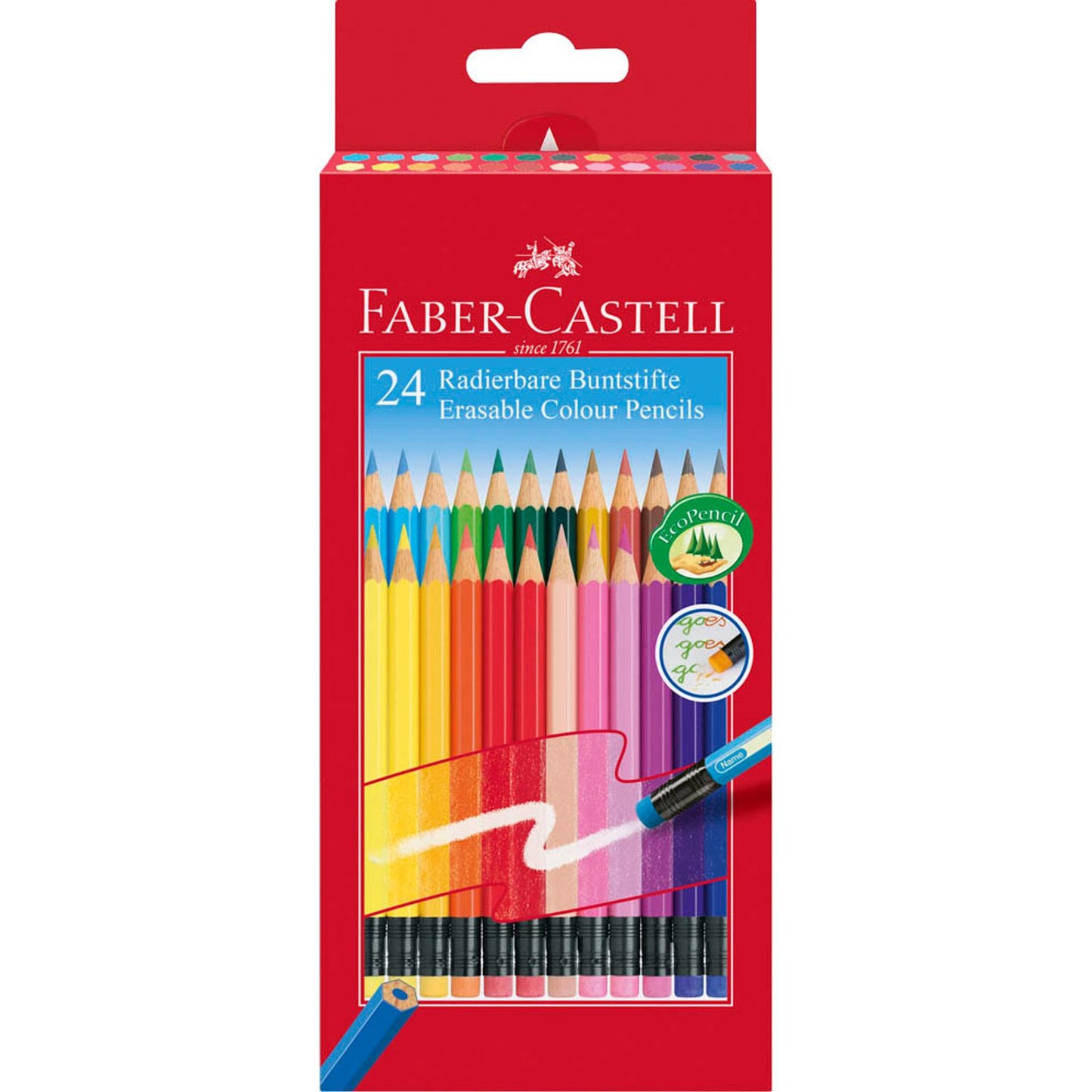 FABER-CASTELL Classic Colours Radierbare Buntstifte farbsortiert | 116625
