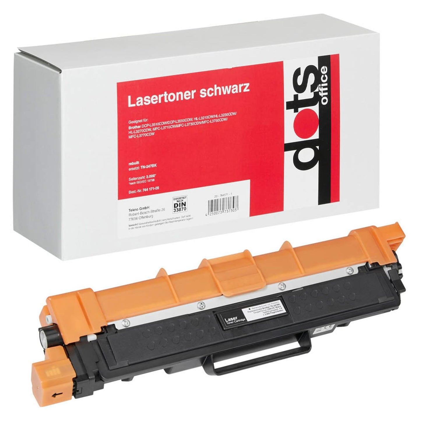 dots schwarz Toner kompatibel zu brother TN-247BK | 1268,3000-DOTS