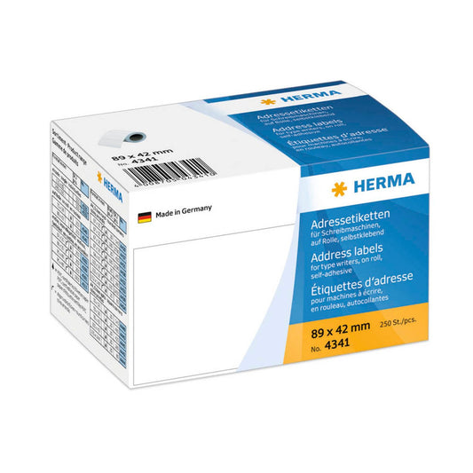 HERMA Adressetiketten weiß 89,0 x 42,0 mm | 4341 | 1 Pack = 250 Etiketten