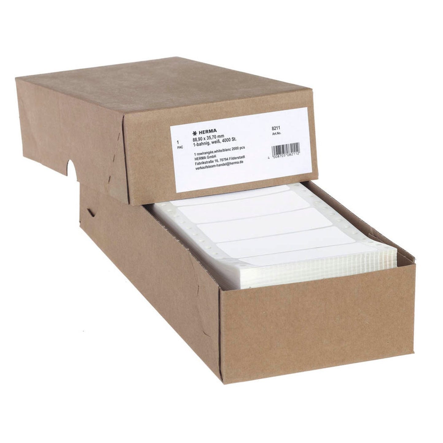 HERMA Computer-Endlosetiketten weiß 88,9 x 35,7 mm | 8211 | 1 Pack = 4.000 Etiketten