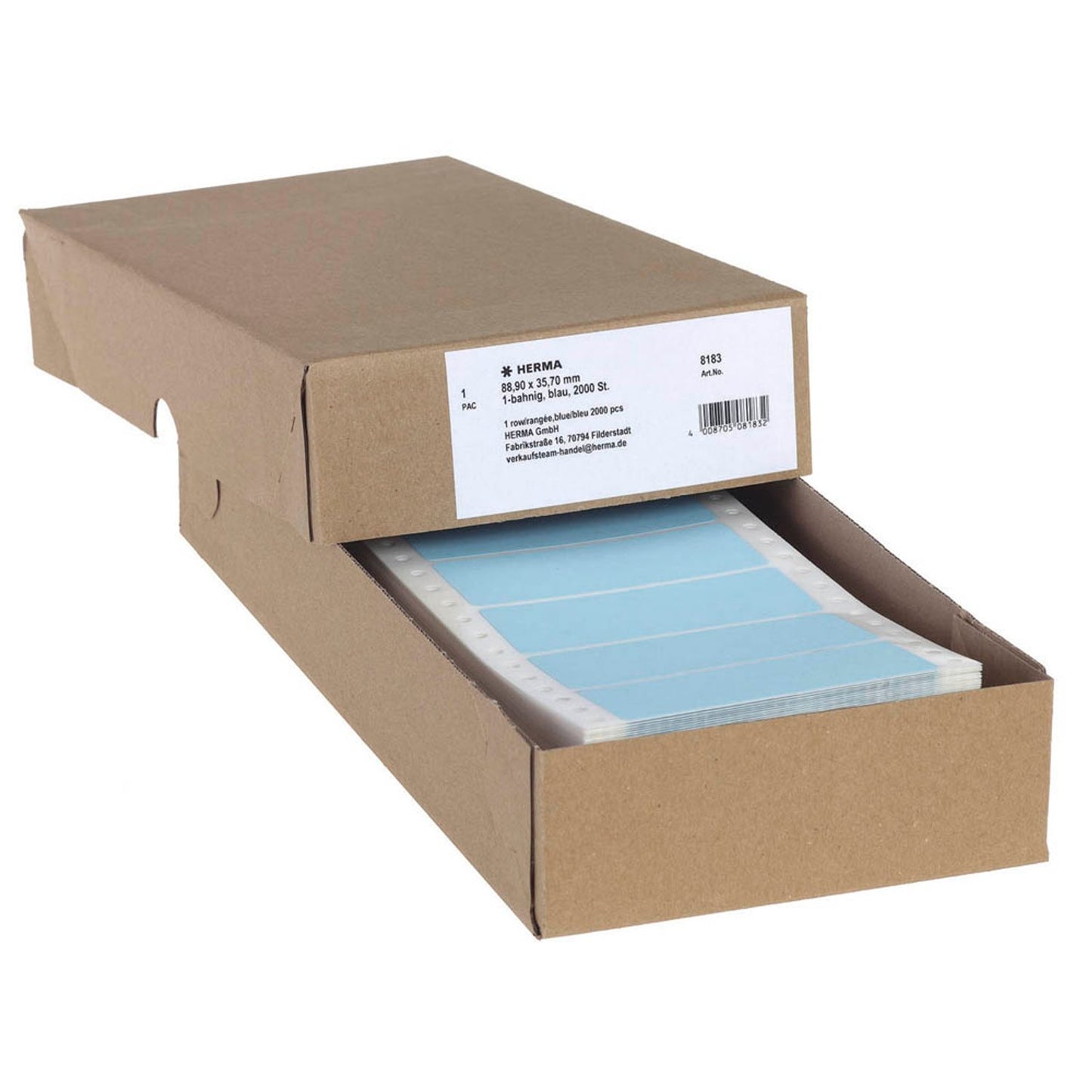 HERMA Computer-Endlosetiketten blau 88,9 x 35,7 mm | 8183 | 1 Pack = 2.000 Etiketten