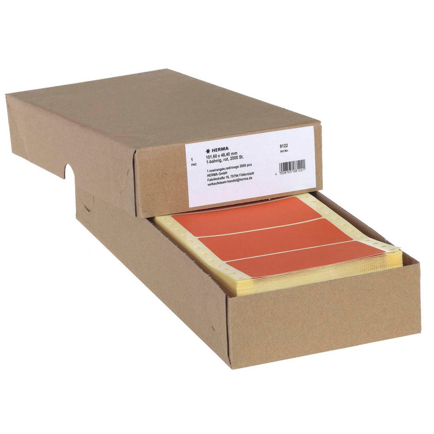 HERMA Computer-Endlosetiketten rot 101,6 x 48,4 mm | 8122 | 1 Pack = 2.000 Etiketten