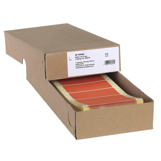 HERMA Computer-Endlosetiketten rot 88,9 x 35,7 mm | 8182 | 1 Pack = 2.000 Etiketten