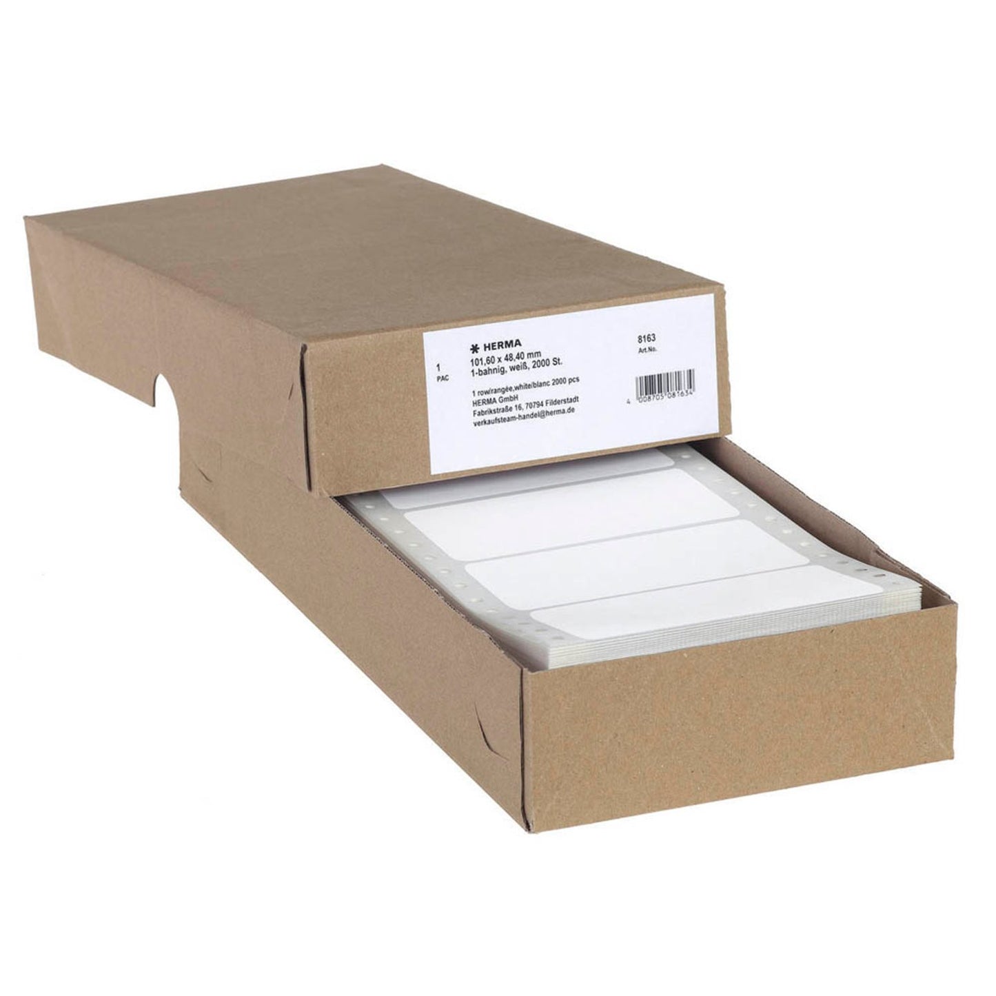 HERMA Computer-Endlosetiketten weiß 101,6 x 48,4 mm | 8163 | 1 Pack = 2.000 Etiketten