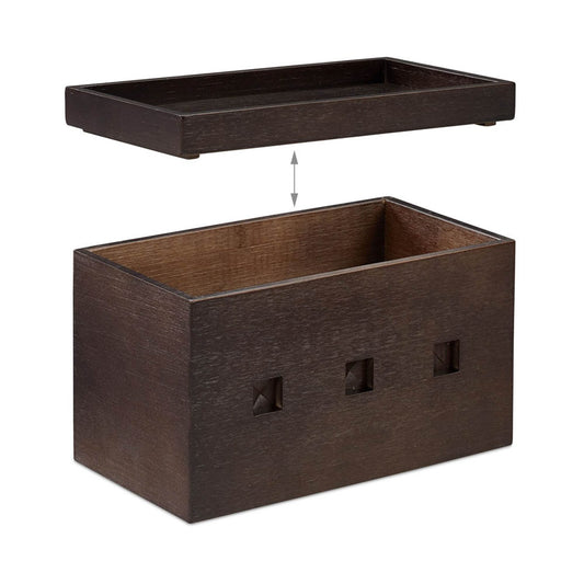 relaxdays Kabelbox 25,5 cm braun | 10024671_0
