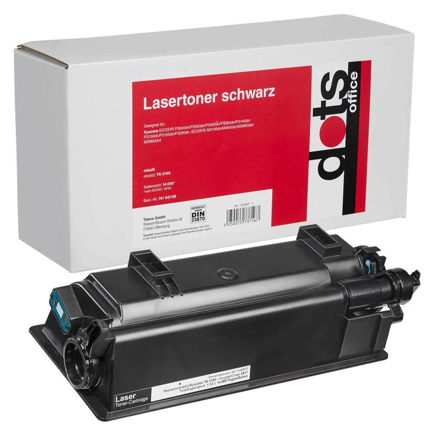 dots schwarz Toner kompatibel zu KYOCERA TK-3160 | 2917,0000-DOTS