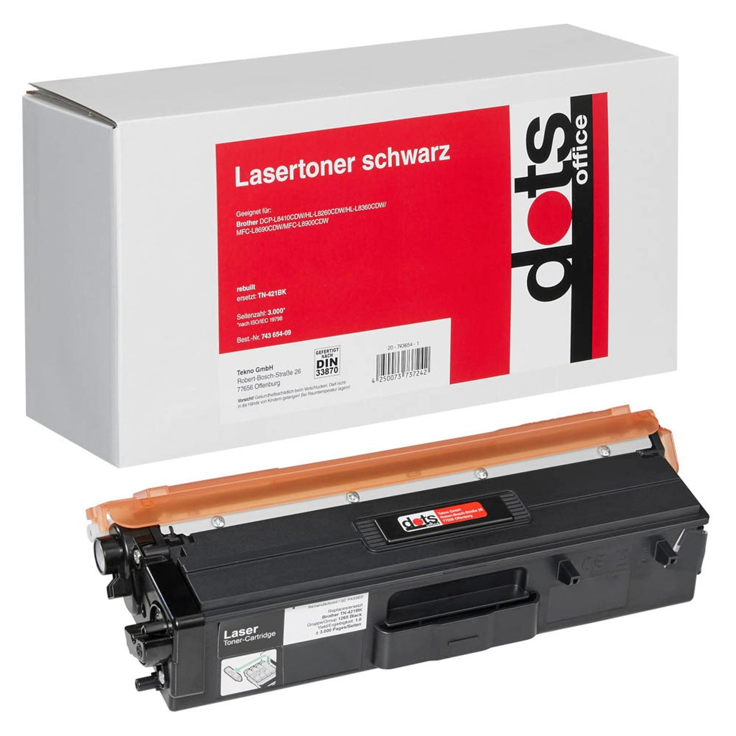 dots schwarz Toner kompatibel zu brother TN-421BK | 1265,0000-DOTS