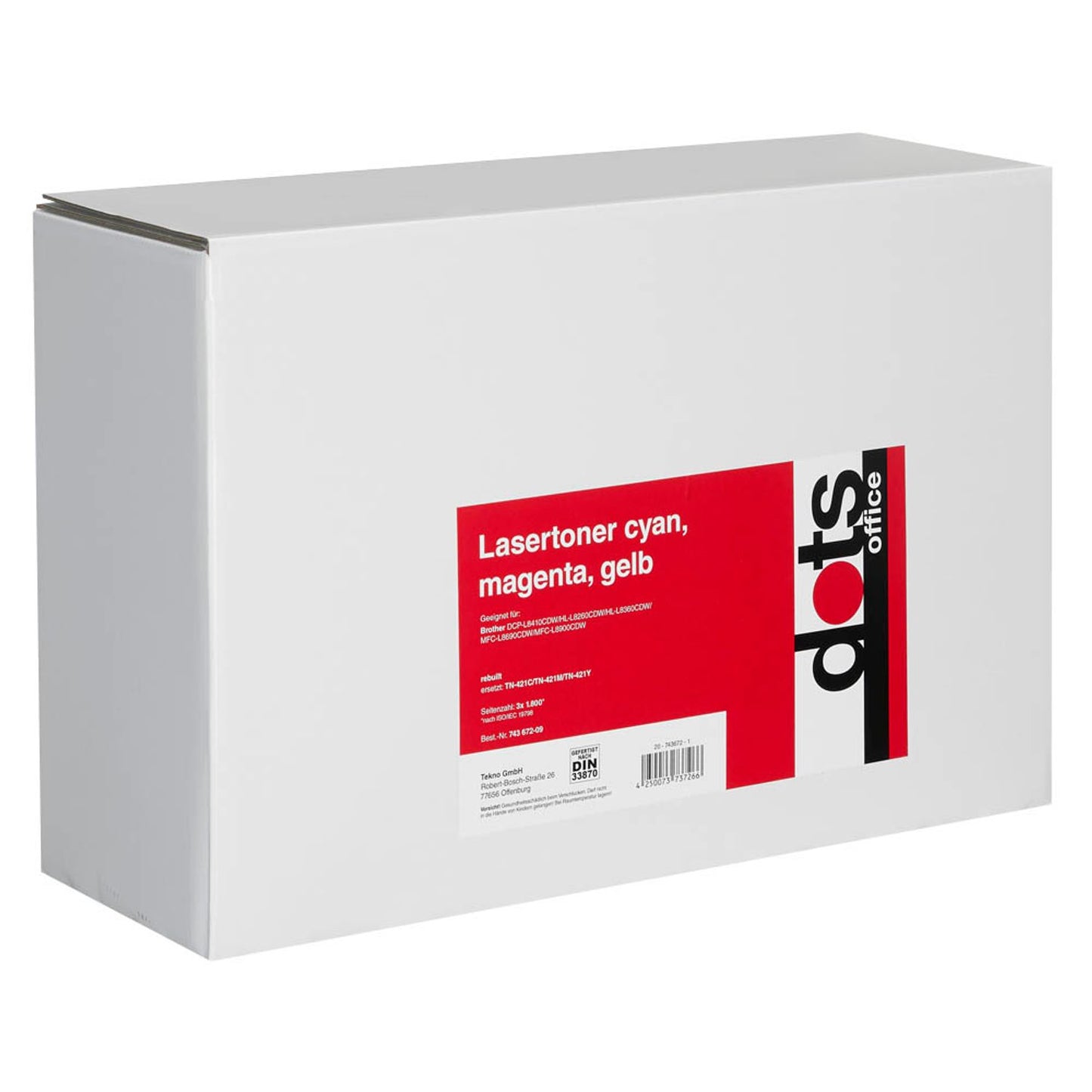 dots cyan, magenta, gelb Toner kompatibel zu brother TN-421C/M/Y, 3er-Set | 1265,0030-DOTS | 1 Pack = 3 St.
